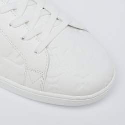 مملوكة مسبقًا Louis Vuitton White/Gold Monogram Leather Luxembourg Sneakers Size 42.5