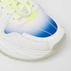 Pre Owned حذاء رياضي لوي فيتون رون أواى بالس شبك وجلد أبيض/أخضر مقاس 42