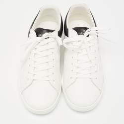 Pre Owned Louis Vuitton White/Black Leather Gradient Check Print Luxembourg Sneakers Size 41 