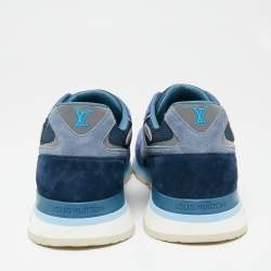 مملوكة مسبقًا حذاء رياضي لوي فيتون رون أواى شبك وسويدي متعدد الألوان بعنق منخفض مقاس 46