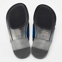 مملوكة مسبقًا صندل سلايد فلات لوي فيتون  فوش جلد أزرق ثنائي اللون سيور متعاكسة مقاس 41