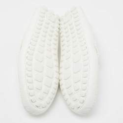 مملوكة مسبقًا حذاء لوفرز لوي فيتون أريزونا موسكان جلد مونوغرامي أبيض سليب أون مقاس 42