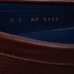 مملوكة مسبقًا Louis Vuitton Burgundy Leather Monte Carlo Slip On Loafers Size 42