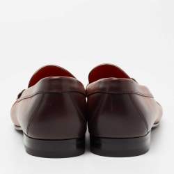 Pre Owned Louis Vuitton Brown Two-Tone Leather Monte Carlo Slip On Loafers Size 44