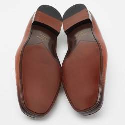 Pre Owned Louis Vuitton Brown Two-Tone Leather Monte Carlo Slip On Loafers Size 44