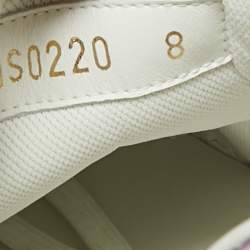 Pre Owned Louis Vuitton White Monogram Leather Iridescent Uuxembourg Low Top Sneakers Size 42