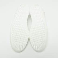Pre Owned Louis Vuitton White Monogram Leather Iridescent Uuxembourg Low Top Sneakers Size 42