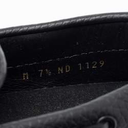 Pre Owned Louis Vuitton Black Monogram Embossed Leather Bow Loafers Size 41.5