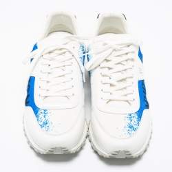 Pre Owned Louis Vuitton Tri-Color Leather and Printed Fabric Runaway Low-Top Sneakers Size 41.5