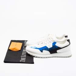 Pre Owned Louis Vuitton Tri-Color Leather and Printed Fabric Runaway Low-Top Sneakers Size 41.5