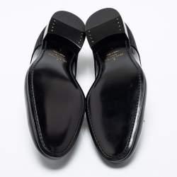 Pre Owned Louis Vuitton Black Patent Leather And Petit Damier Fabric Solferino Derby Size 43