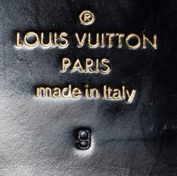 Pre Owned Louis Vuitton Black Patent Leather And Petit Damier Fabric Solferino Derby Size 43