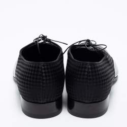 Pre Owned Louis Vuitton Black Patent Leather And Petit Damier Fabric Solferino Derby Size 43