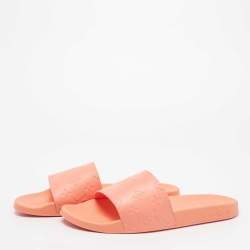 Louis Vuitton Orange  Rubber Waterfront Mule Sandals Size 45