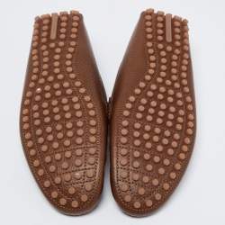 Pre Owned Louis Vuitton Brown Suede and Leather Major Slip-On Loafers Size 43