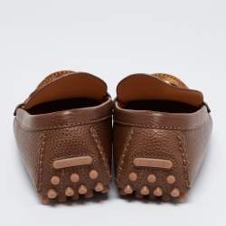 Pre Owned Louis Vuitton Brown Suede and Leather Major Slip-On Loafers Size 43