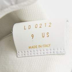 مملوكة مسبقًا حذاء رياضي لوي فيتون/أير فورس جلد أبيض بعنق منخفض مقاس 43