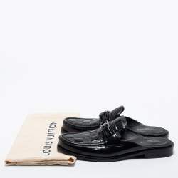 Louis Vuitton Black Leather  Moajor Mule Sandals Size 42