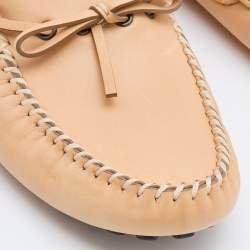 Pre Owned Louis Vuitton Light Beige Leather Arizona Loafers Size 44