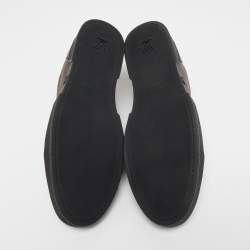 Louis Vuitton Black Leather and Monogram Canvas Match Up Sneakers Size 46
