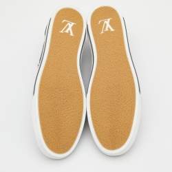 مملوكة مسبقًا Louis Vuitton Blue Damier Nubuck Leather and Suede Adventure Sneakers Size 45.5