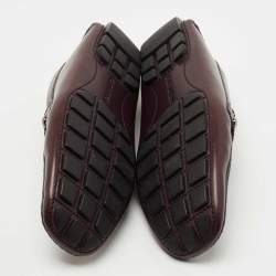 Pre Owned Louis Vuitton Plum Leather Monte Carlo Loafers Size 41.5