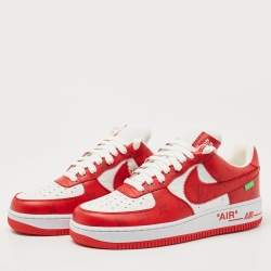 Leather low trainers Louis Vuitton X Nike Red size 8 US in Leather -  30934746