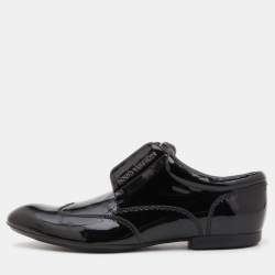 Louis Vuitton Black Patent Leather Lace Up Derby Size 42