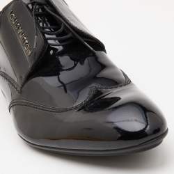 Louis Vuitton Black Patent Leather Lace Up Derby Size 42