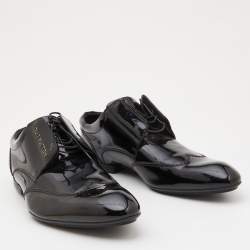 Louis Vuitton Black Patent Leather Lace Up Derby Size 42