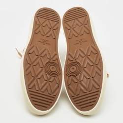 مملوكة مسبقًا Louis Vuitton Brown/Beige Suede and Canvas High Top Sneakers Size 46