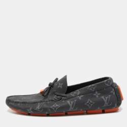 Louis Vuitton Two Tone Monogram Leather Driver Loafers Size 41.5