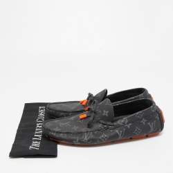 Louis Vuitton Two Tone Monogram Leather Driver Loafers Size 41.5