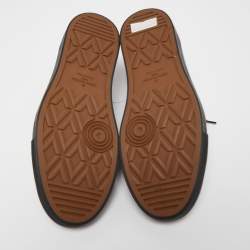 مملوكة مسبقًا Louis Vuitton Black Leather and Damier Ebene Fabric Low Top Sneakers Size 41