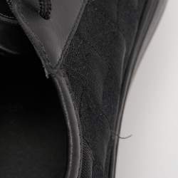مملوكة مسبقًا Louis Vuitton Black Leather and Damier Ebene Fabric Low Top Sneakers Size 41