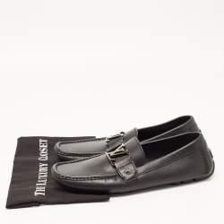 Pre Owned Louis Vuitton Black Leather Monte Carlo Loafers Size 42