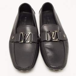 Pre Owned Louis Vuitton Black Leather Monte Carlo Loafers Size 42