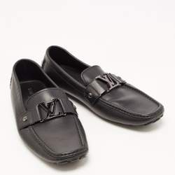 Pre Owned Louis Vuitton Black Leather Monte Carlo Loafers Size 42