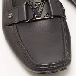 Pre Owned Louis Vuitton Black Leather Monte Carlo Loafers Size 42