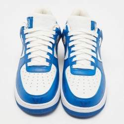 Louis Vuitton x Nike Blue/White Canvas And Leather  Air Force 1 Low Sneakers Sze 41.5