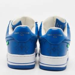 Louis Vuitton x Nike Blue/White Canvas And Leather  Air Force 1 Low Sneakers Sze 41.5