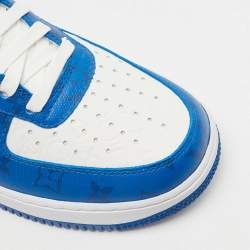 Louis Vuitton x Nike Blue/White Canvas And Leather  Air Force 1 Low Sneakers Sze 41.5