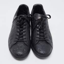 Louis Vuitton Black Monogram Embossed Leather Luxembourg Sneakers Size 44.5 