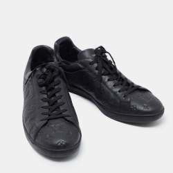 Louis Vuitton Black Monogram Embossed Leather Luxembourg Sneakers Size 44.5 