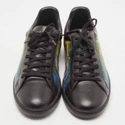 Louis Vuitton Black/ Iridescent Leather and PVC Luxembourg Low Top Sneakers Size 43.5 