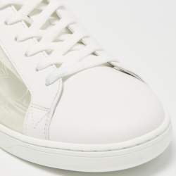مملوكة مسبقًا Louis Vuitton White Leather and PVC Low Top Sneakers Size 41