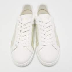 مملوكة مسبقًا Louis Vuitton White Leather and PVC Low Top Sneakers Size 41