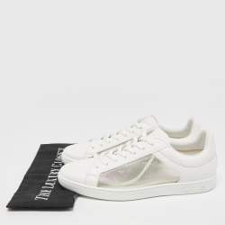 مملوكة مسبقًا Louis Vuitton White Leather and PVC Low Top Sneakers Size 41