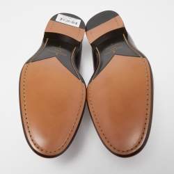 Louise Vuitton Burgundy/Black Leather Slip On Loafers Size 41