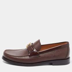 Louis Vuitton Brown Leather Hockenheim Loafers Size 40 لوي فيتون